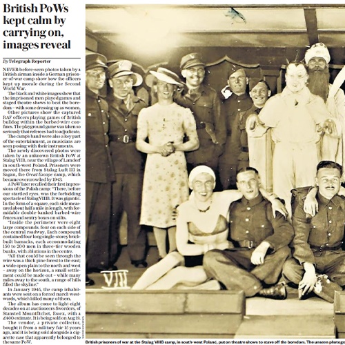 British PoWs kept calm by carrying on, images reveal